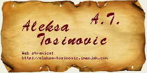 Aleksa Tošinović vizit kartica